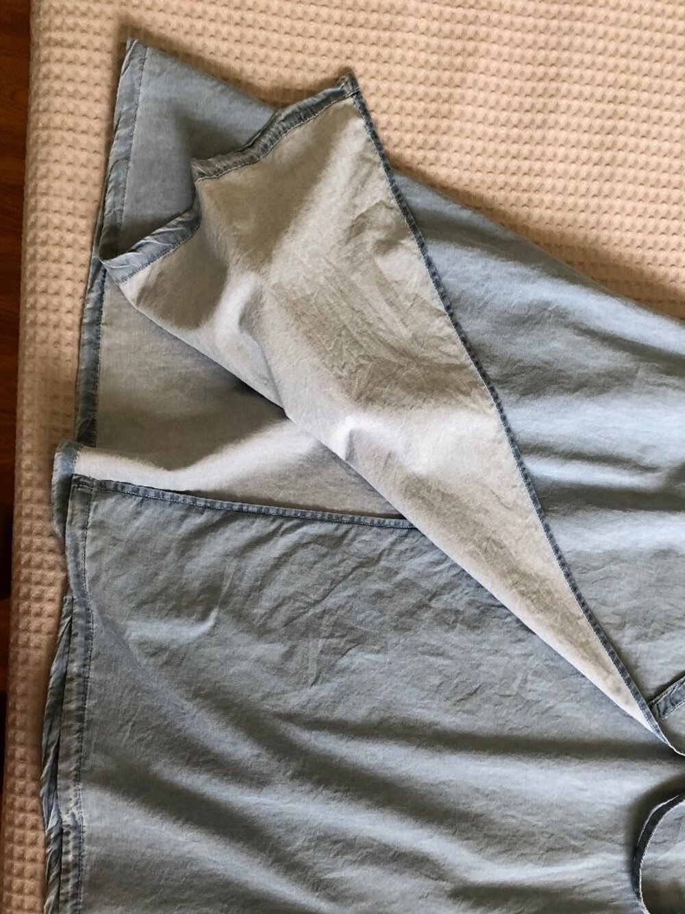 NWOT Light Blue Denim Wrap Maxi Skirt with a Bow - Size 4 - Picture 5 of 11